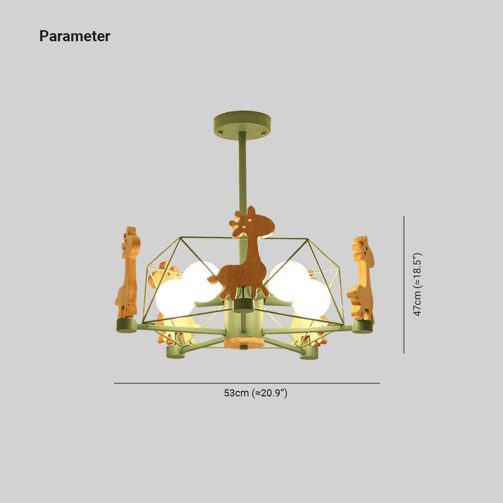 Giraffes Led Semi-flush Light Wood for Modern Spaces